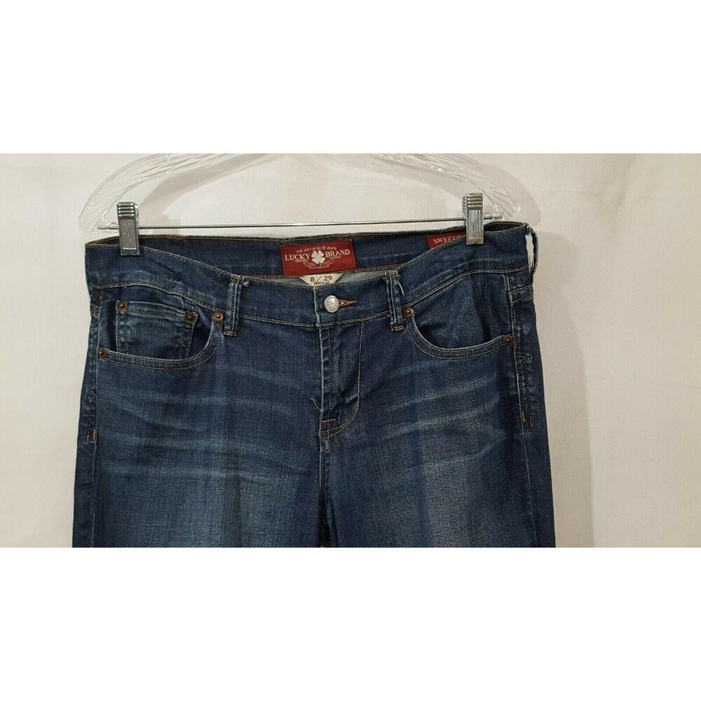 LUCKY BRAND  Womens Jeans Size 8 Sweet N Low Blue Denim Distressed 32/33 - Picture 3 of 5